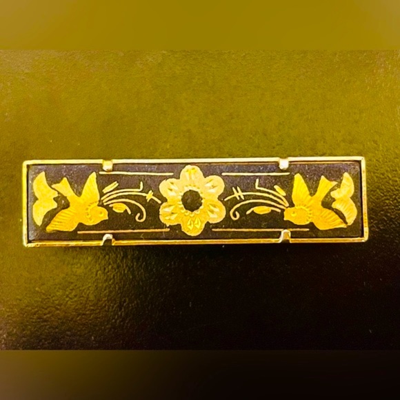 Vintage Damascene Tie Bar/ Money Clip - Picture 10 of 10